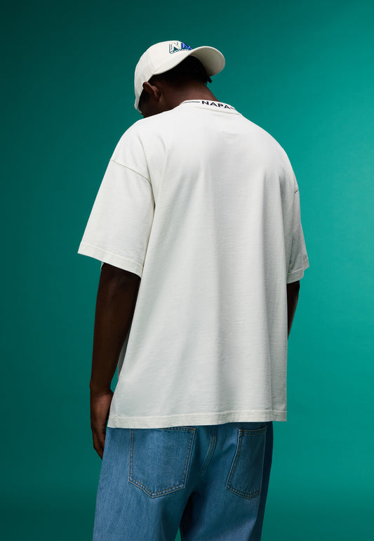 Light Gray טי שירט קצרה לגברים / לשנים S-osornd NAPAPIJRI