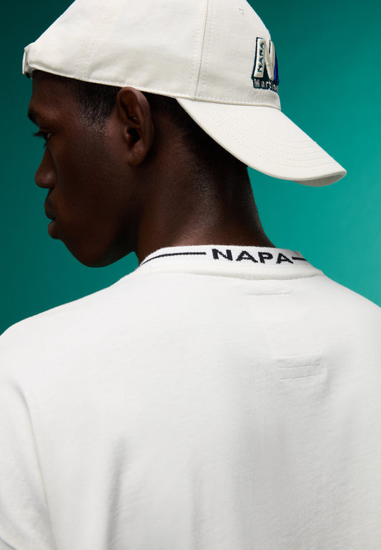 Light Gray טי שירט קצרה לגברים / לשנים S-osornd NAPAPIJRI