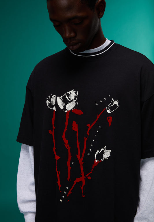 Black טי שירט קצרה לגברים / לשנים S-osornd NAPAPIJRI