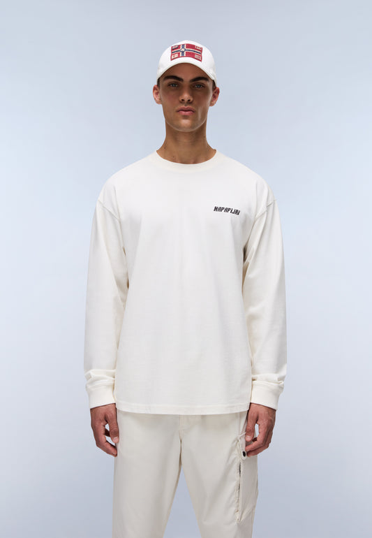 Light Gray טי שירט ארוכה לגברים Coldirai NAPAPIJRI