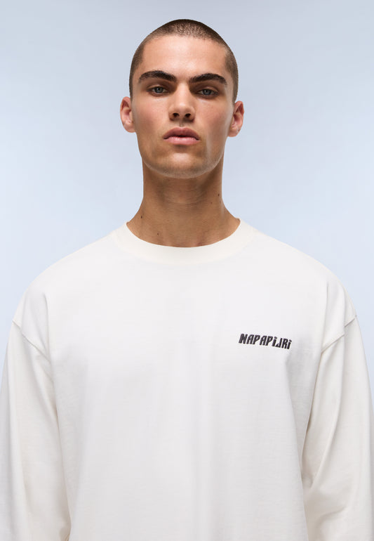 Light Gray טי שירט ארוכה לגברים Coldirai NAPAPIJRI