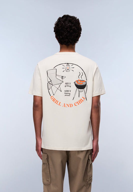 Light Gray טי שירט קצרה לגברים S-Yukis NAPAPIJRI