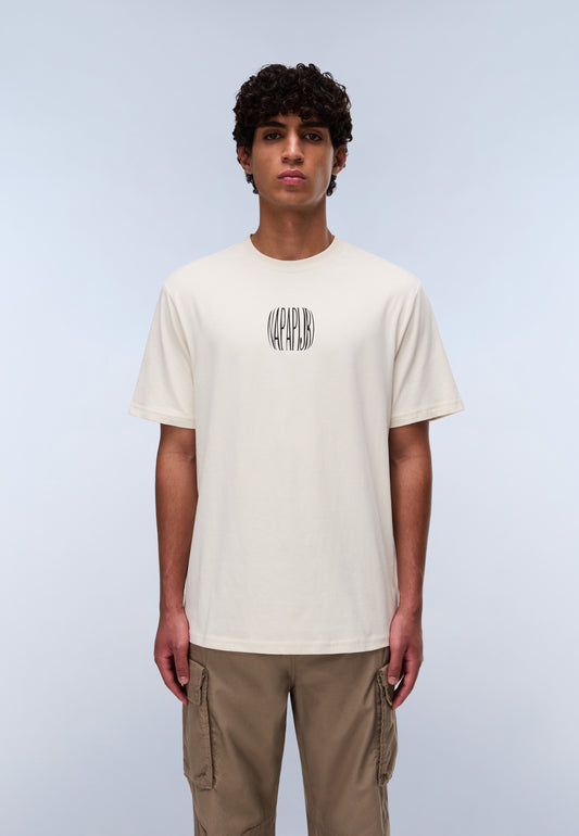 Light Gray טי שירט קצרה לגברים S-Yukis NAPAPIJRI