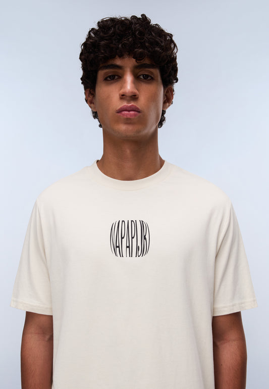 Light Gray טי שירט קצרה לגברים S-Yukis NAPAPIJRI