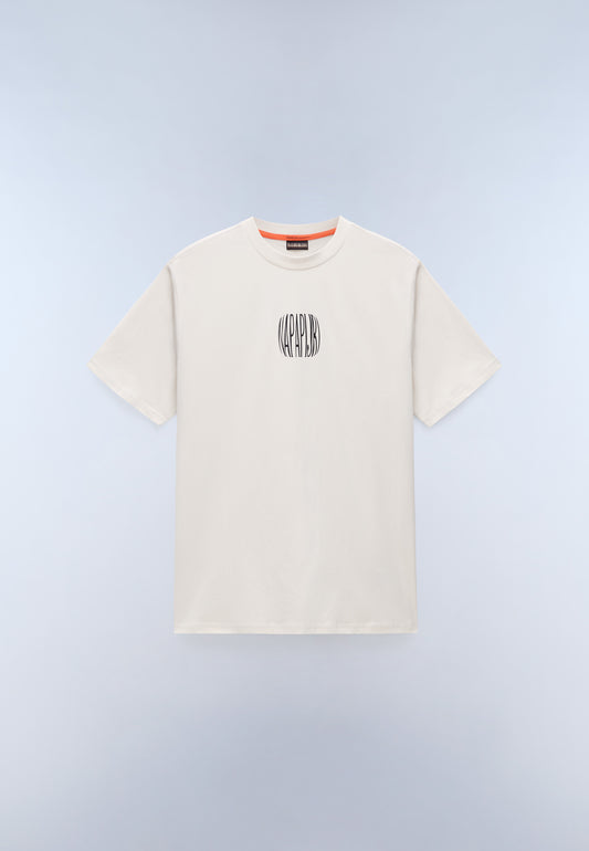 Light Gray טי שירט קצרה לגברים S-Yukis NAPAPIJRI