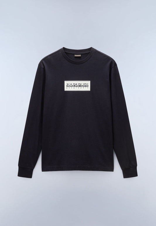 Black טי שירט ארוכה לגברים S-Suze NAPAPIJRI