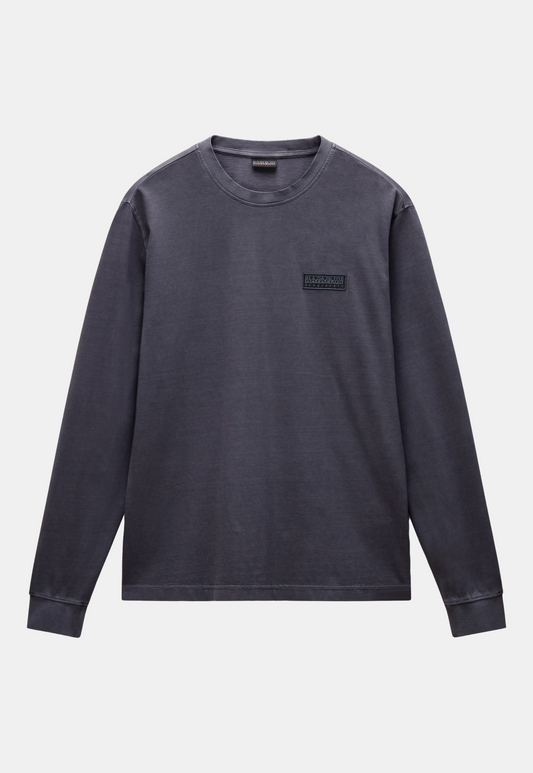 Dark Slate Gray טי שירט ארוכה לגברים S-Castor NAPAPIJRI