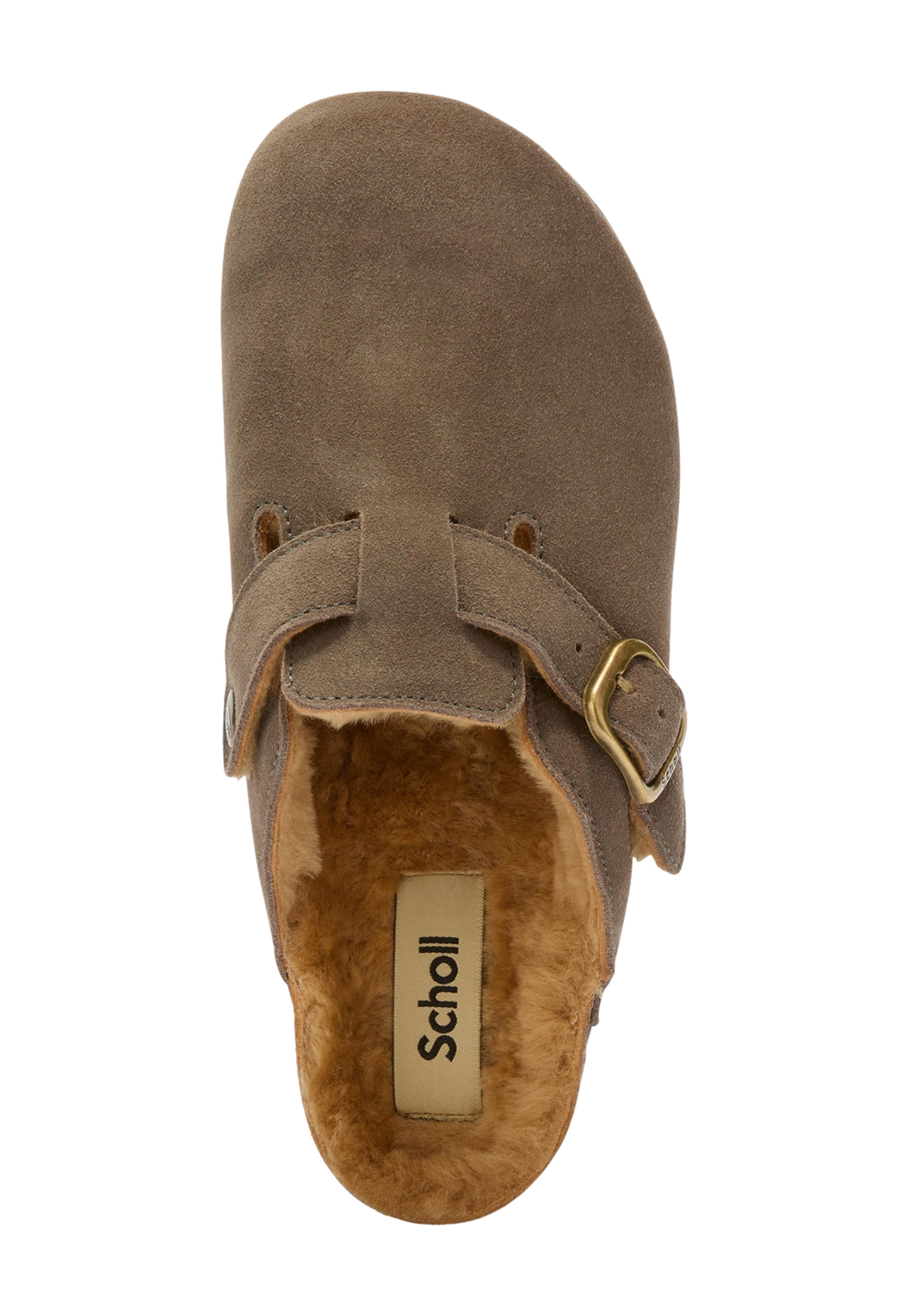 Dark Olive Green כפכפי קלוג זמש פרוותיות לנשים Fae SCHOLL