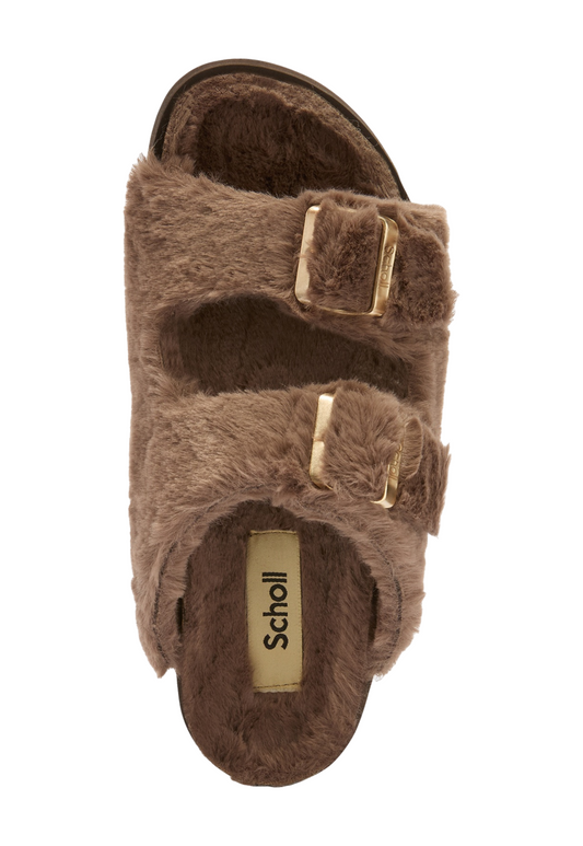 Dark Olive Green כפכפי מיול פרווה לנשים Belle SCHOLL