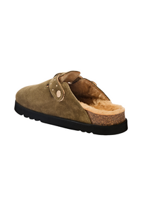 Dark Olive Green כפכפי מיול זמש פרוותיות לנשים Benny SCHOLL