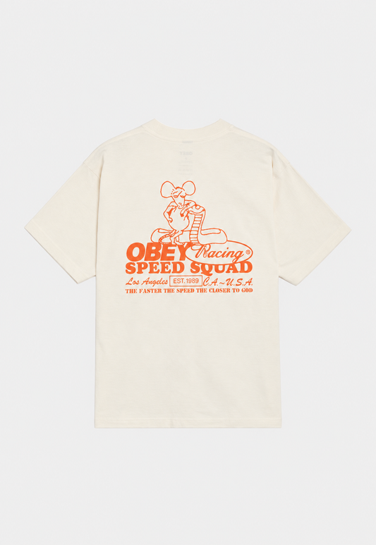 Antique White טי שירט קצרה לגברים Speed Squad OBEY