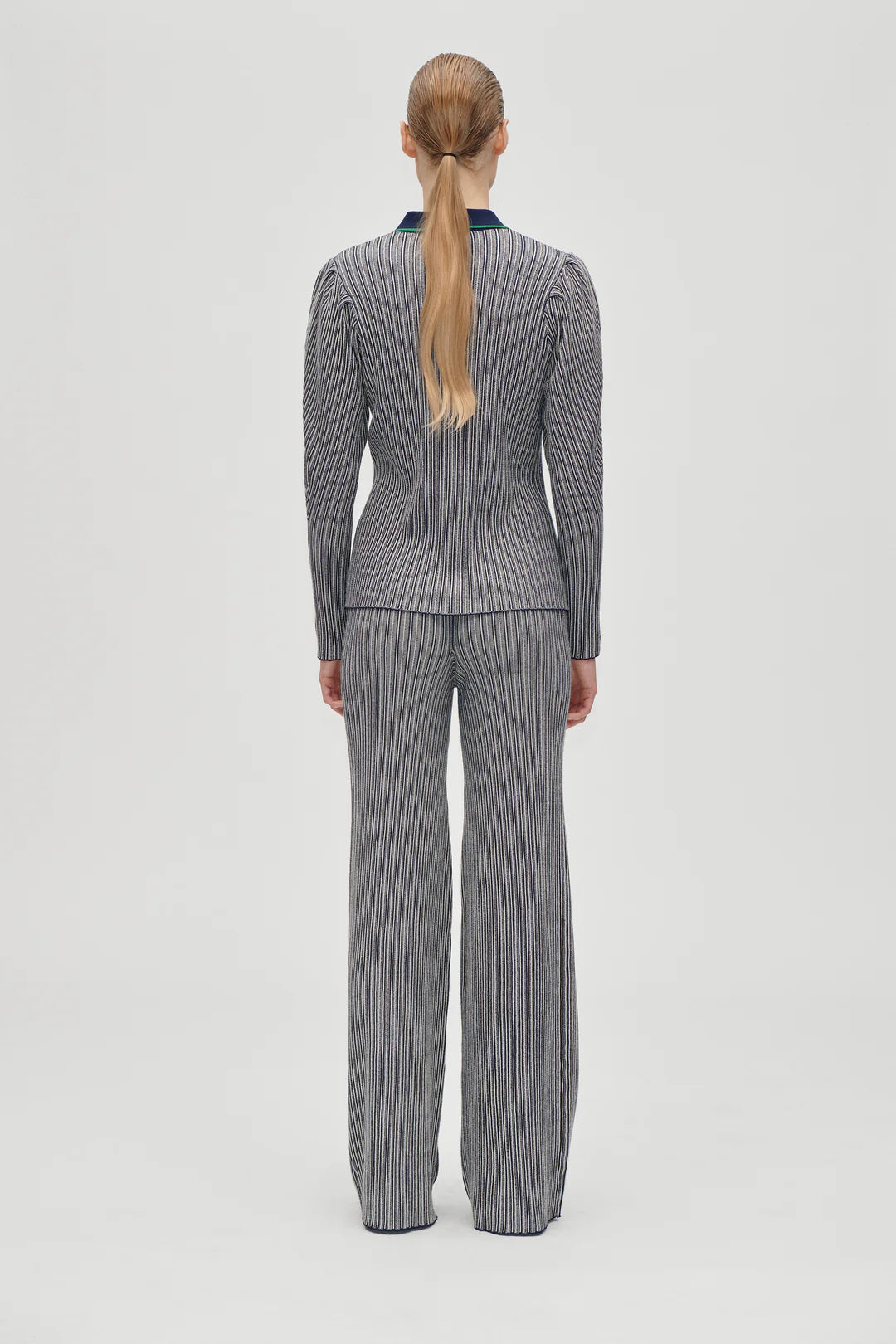 Light Gray מכנסיים ארוכים ריב לנשים STINE GOYA