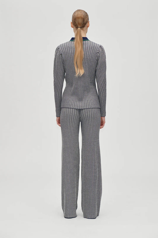 Light Gray מכנסיים ארוכים ריב לנשים STINE GOYA