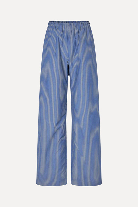 White Smoke מכנסיים ארוכים בהדפס פסים לנשים STINE GOYA