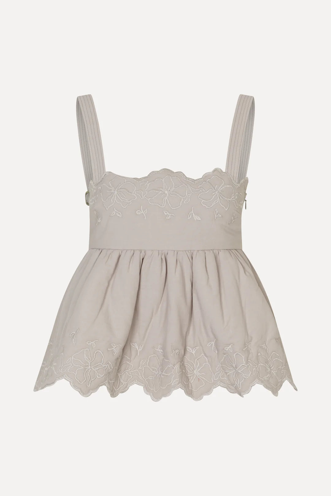 White Smoke גופיית פפלום לנשים Buckle STINE GOYA