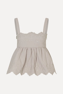 White Smoke גופיית פפלום לנשים Buckle STINE GOYA
