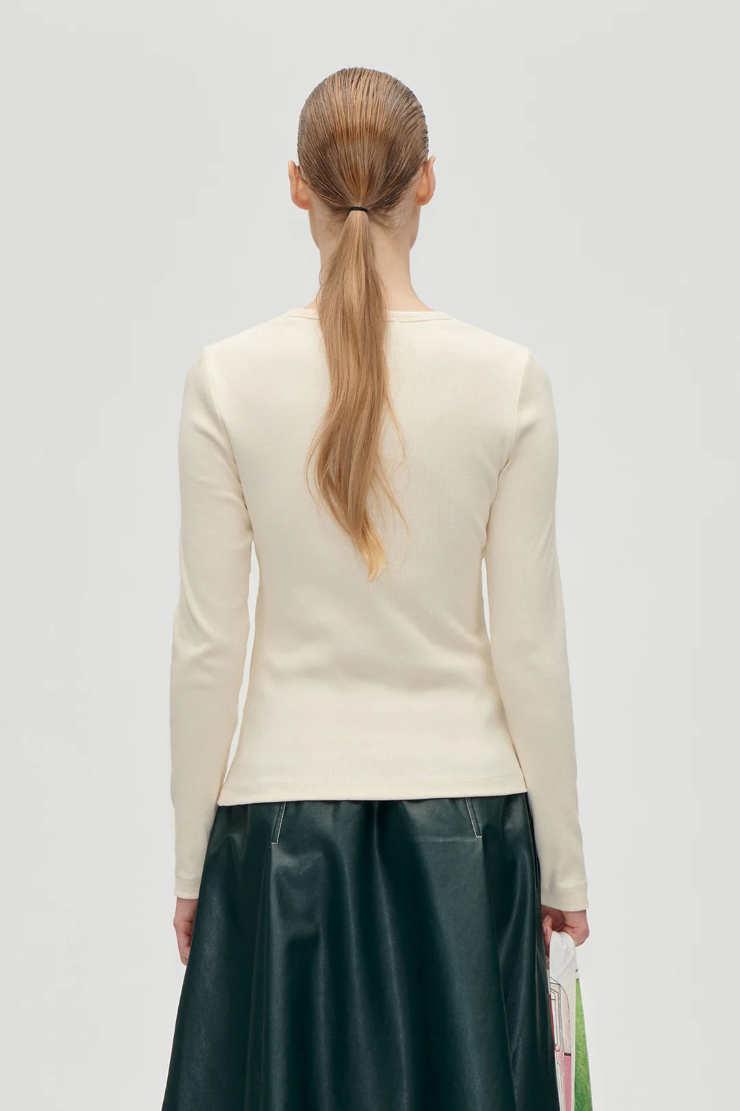 Light Gray חולצת ריב ארוכה לנשים STINE GOYA