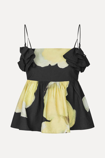 White Smoke גופיה לנשים Floral Peplum STINE GOYA