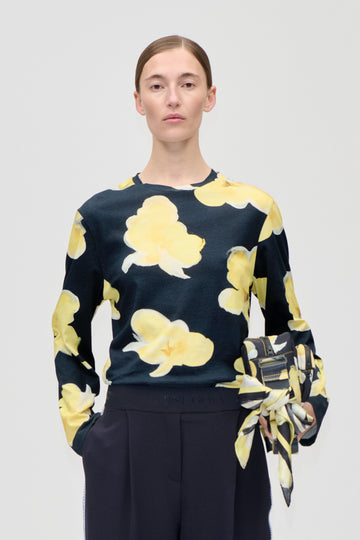 Lavender טי שירט ארוכה לנשים Yellow Petunias STINE GOYA