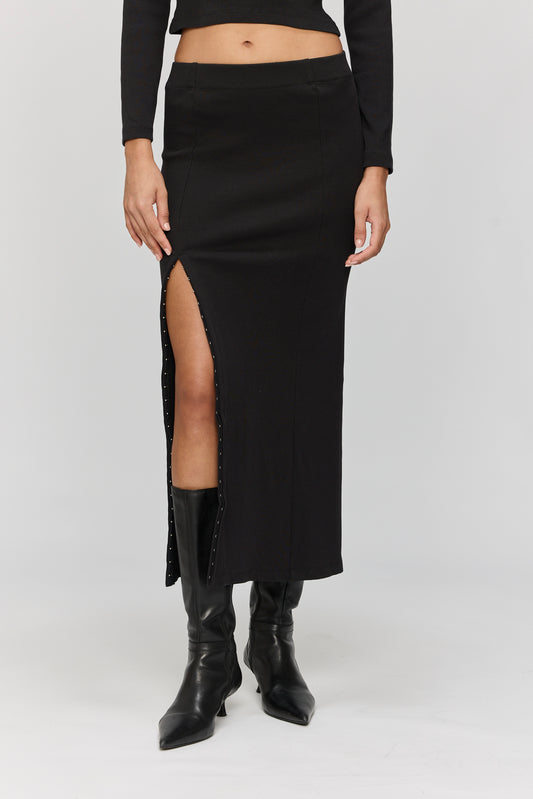 Black חצאית מקסי לנשים Spray LAZY EYE PPL