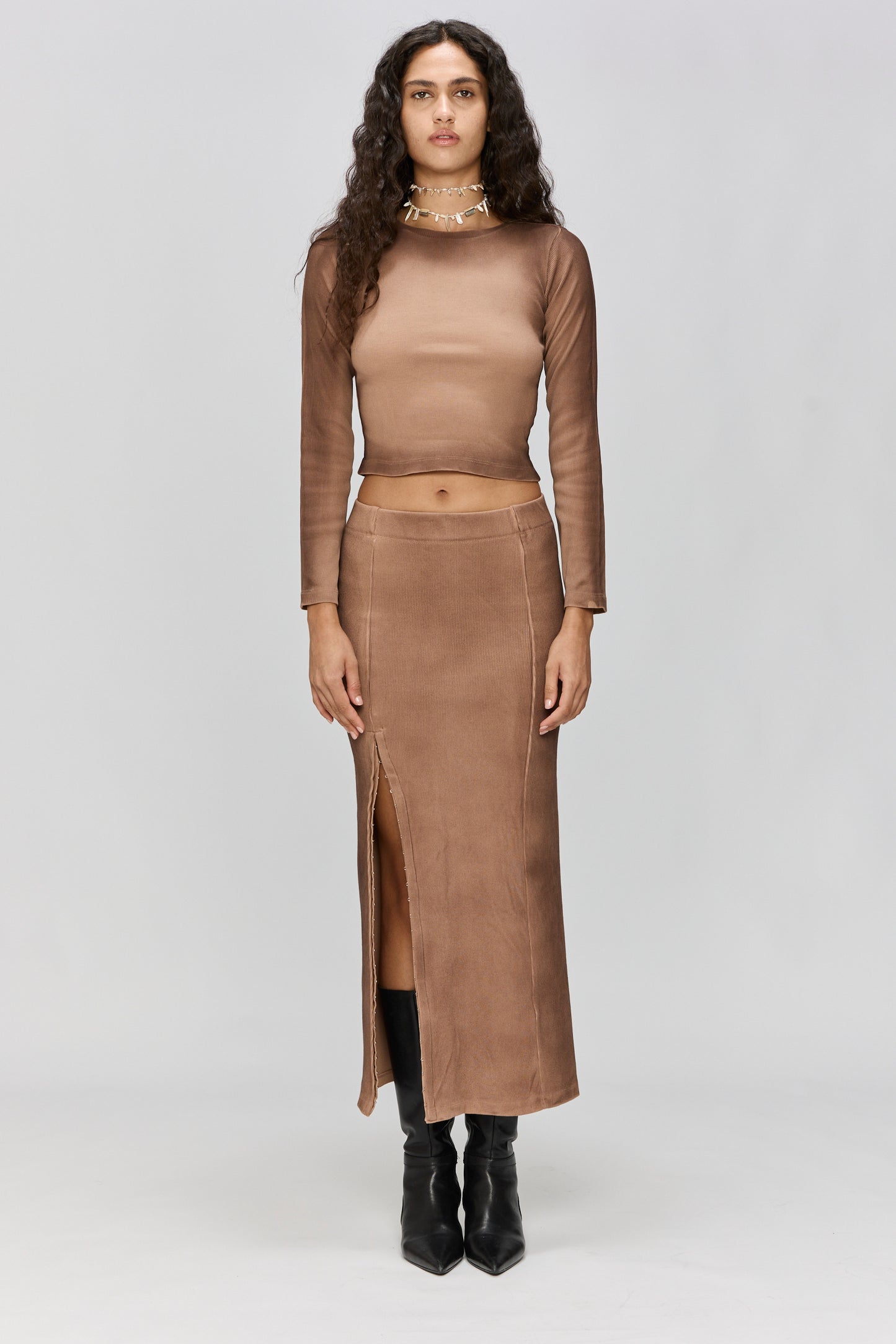 Light Gray חצאית מקסי לנשים Spray LAZY EYE PPL