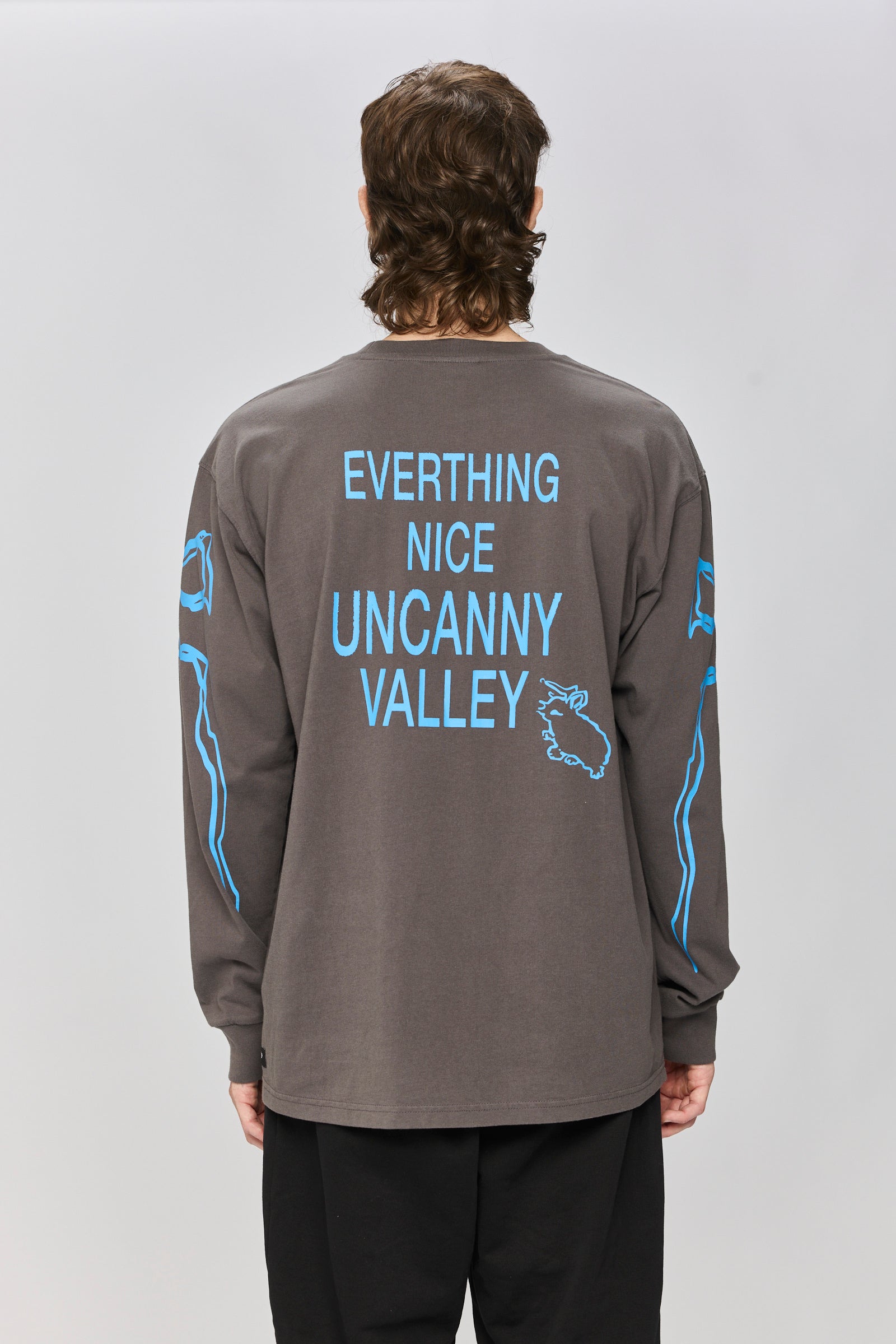 Dark Slate Gray טי שירט ארוכה לנשים / גברים Everything Nice LAZY EYE PPL