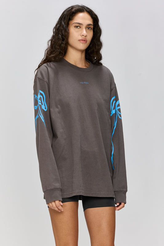 Dark Slate Gray טי שירט ארוכה לנשים / גברים Everything Nice LAZY EYE PPL