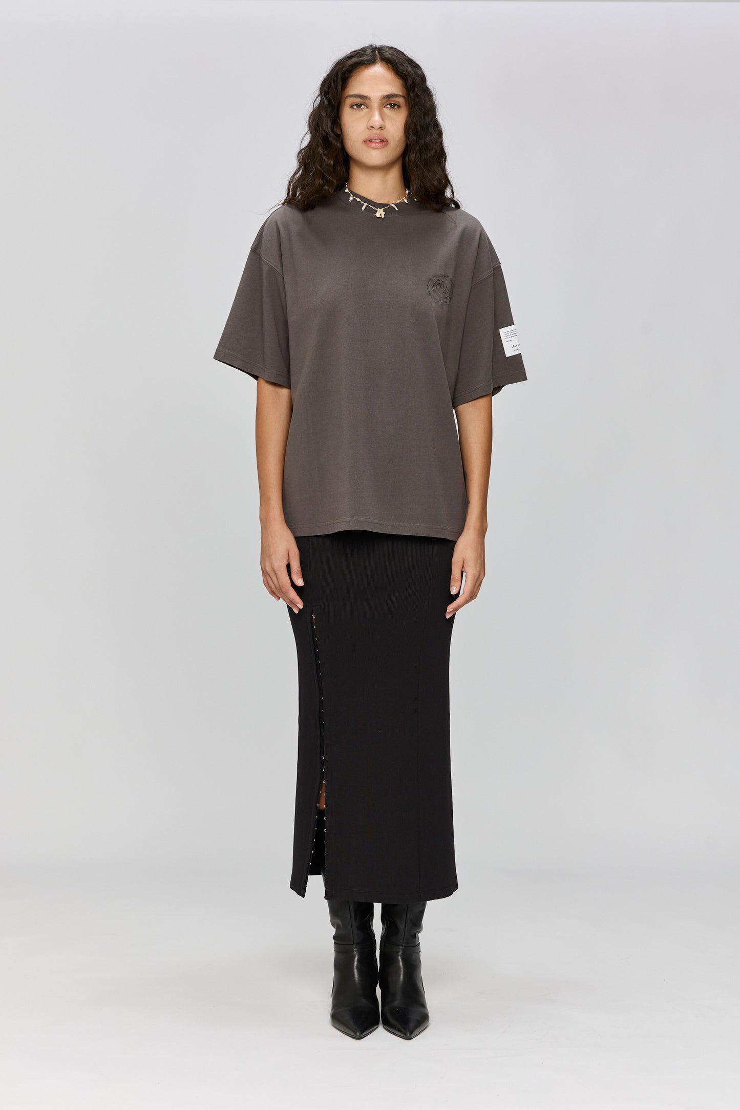 Light Gray טי שירט קצרה לנשים / גברים Spiral LAZY EYE PPL