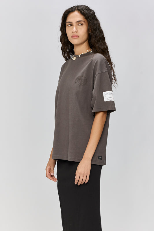 Light Gray טי שירט קצרה לנשים / גברים Spiral LAZY EYE PPL