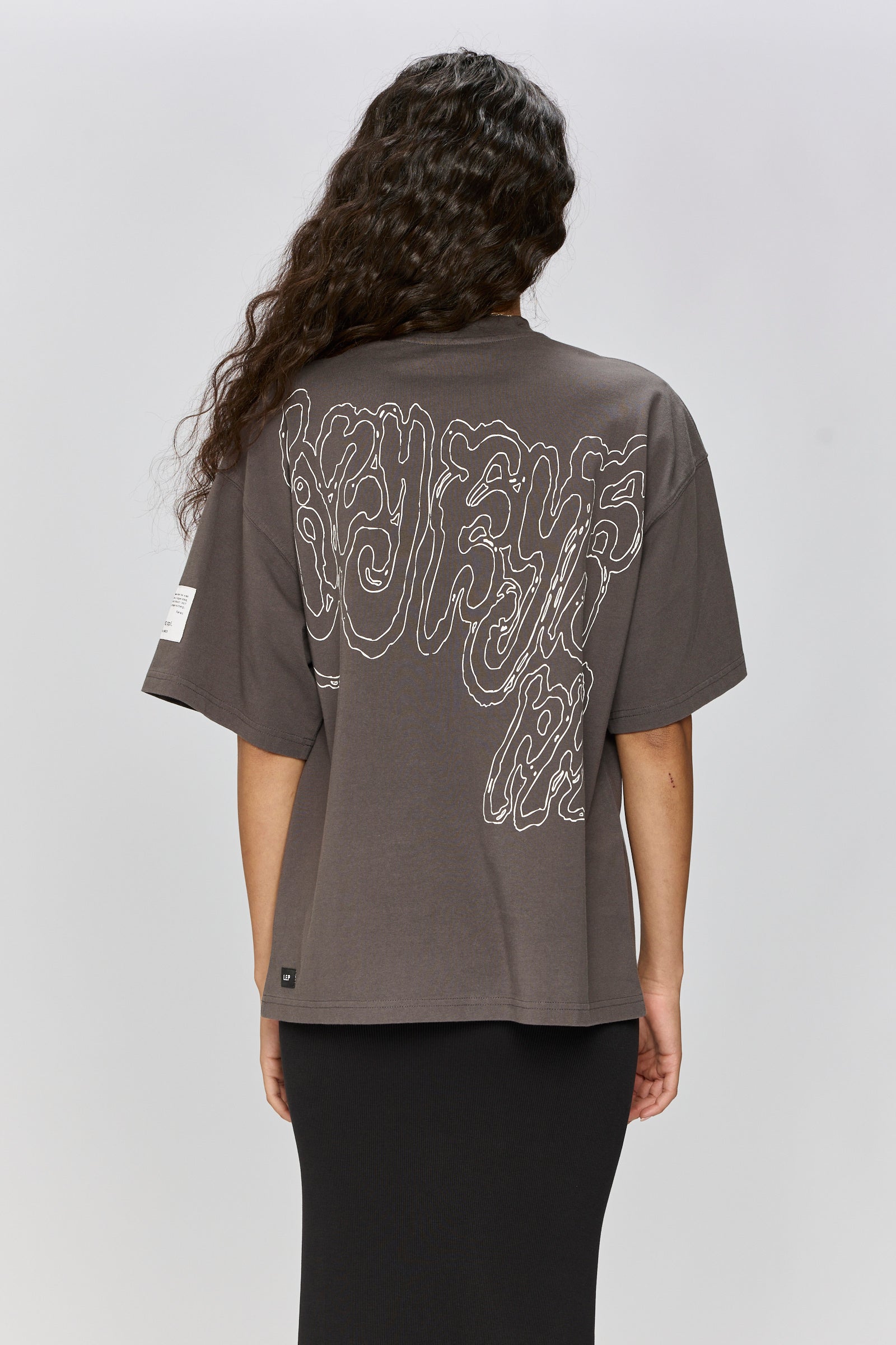 Light Gray טי שירט קצרה לנשים / גברים Spiral LAZY EYE PPL