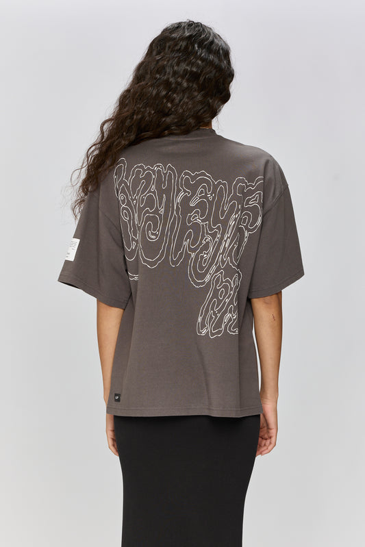 Light Gray טי שירט קצרה לנשים / גברים Spiral LAZY EYE PPL