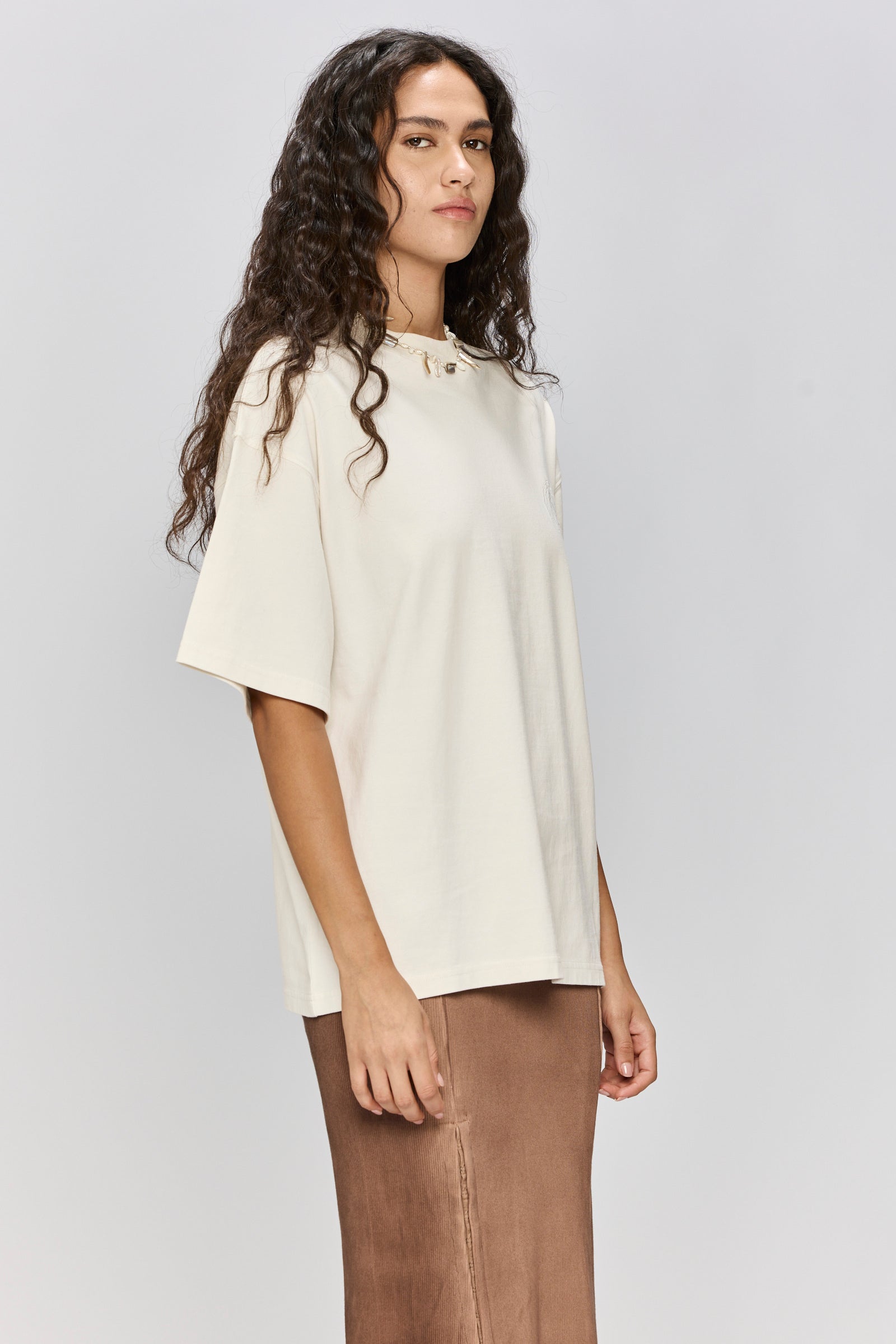 Light Gray טי שירט קצרה לנשים / גברים Spiral LAZY EYE PPL