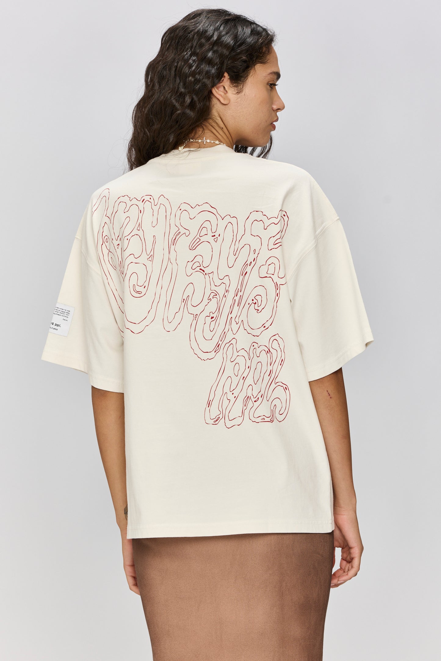 Light Gray טי שירט קצרה לנשים / גברים Spiral LAZY EYE PPL