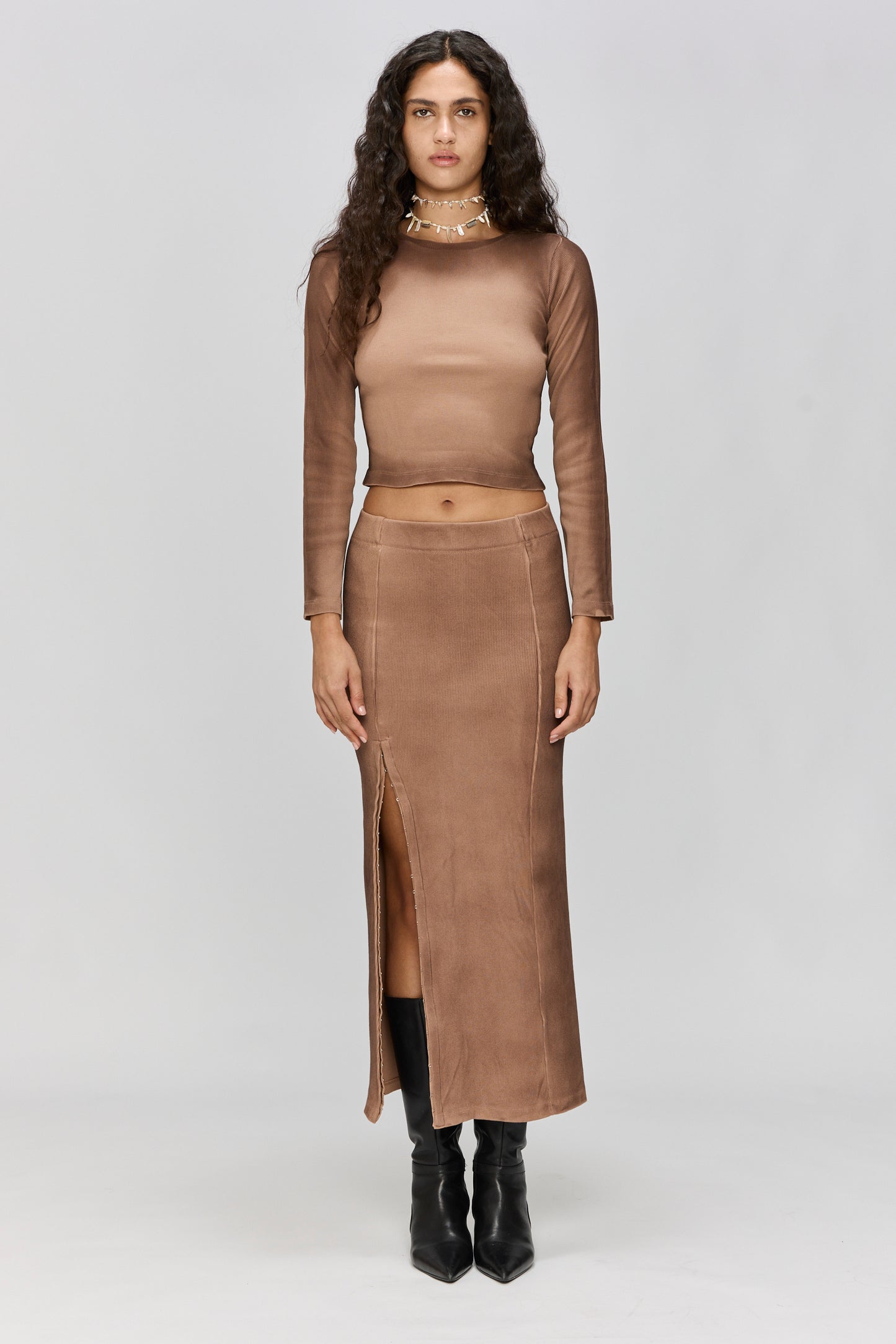 Light Gray טי שירט ארוכה לנשים Spray LAZY EYE PPL