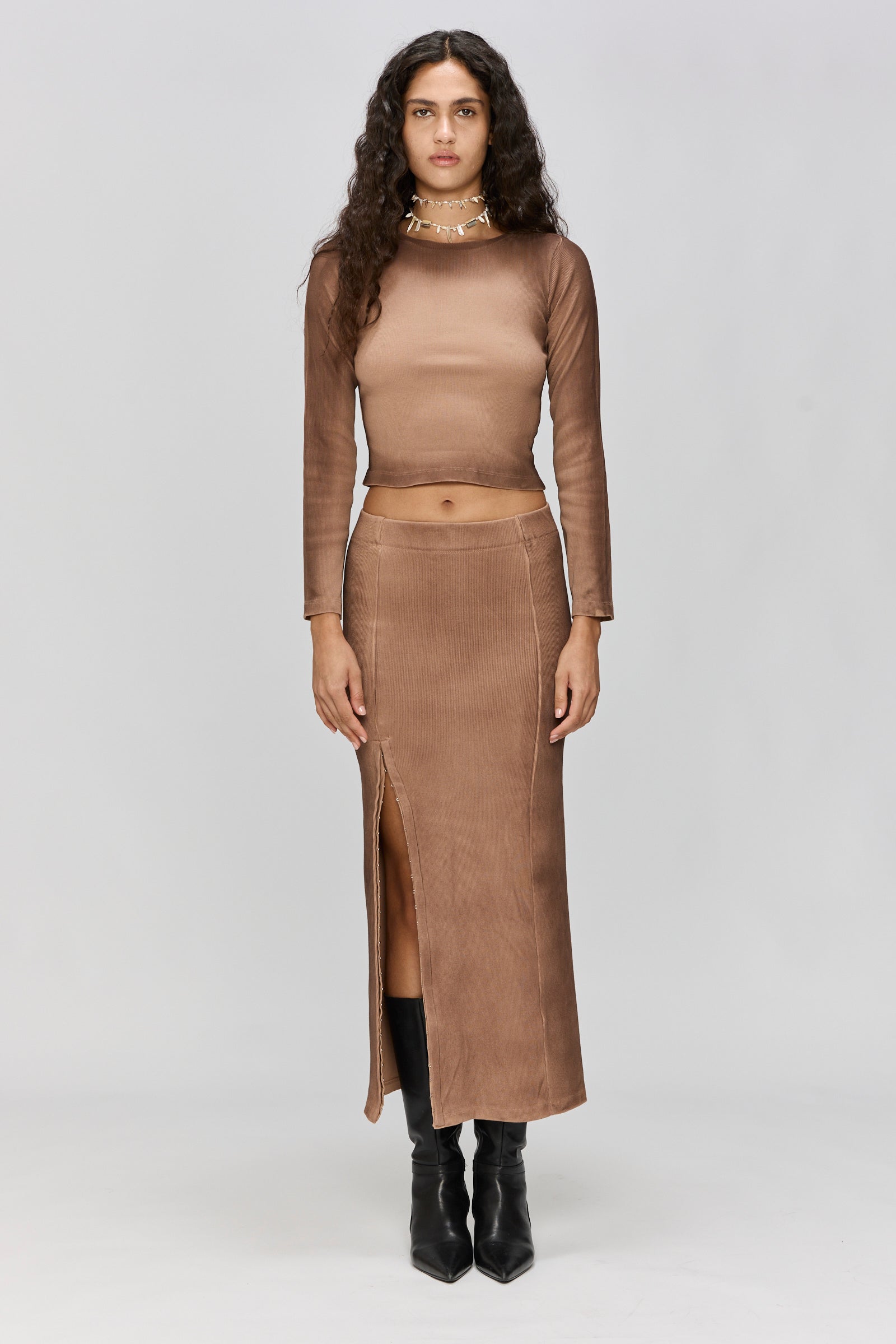 Light Gray טי שירט ארוכה לנשים Spray LAZY EYE PPL