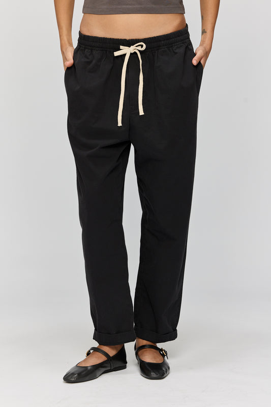 Black מכנסי אריג לגברים / נשים Woven LAZY EYE PPL