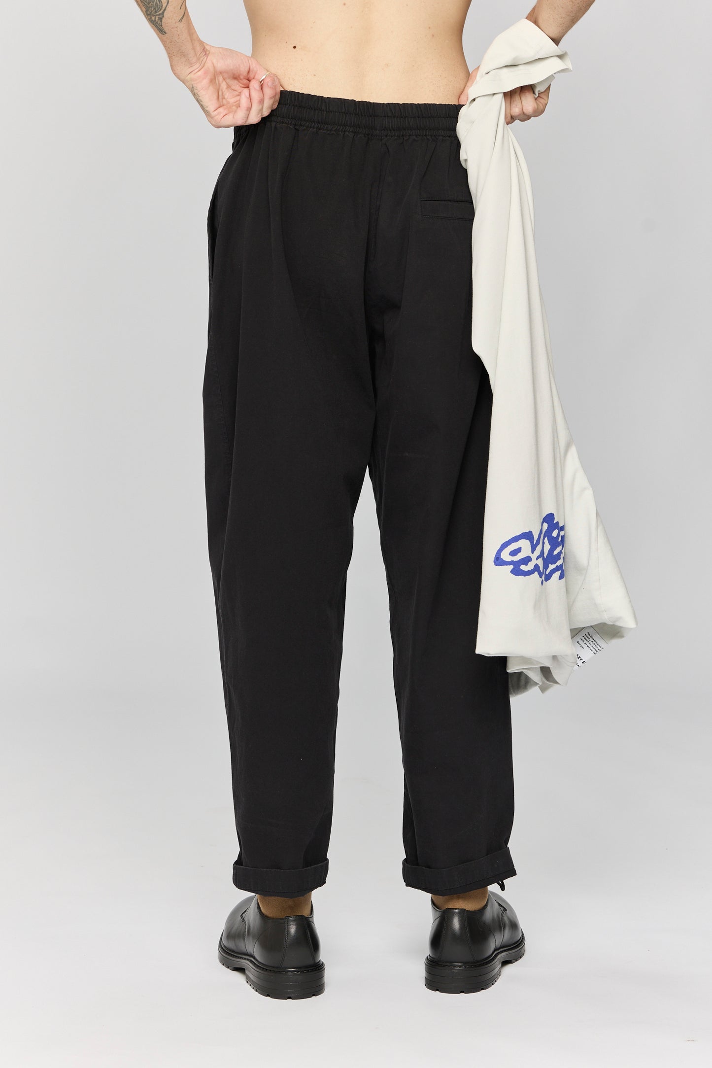 Black מכנסי אריג לגברים / נשים Woven LAZY EYE PPL