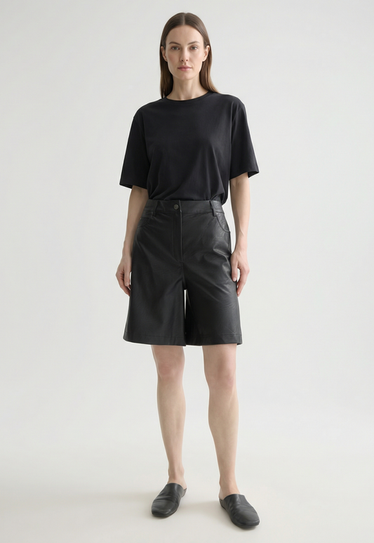 Lavender מכנסיים קצרים דמוי עור לנשים Faux Leather SCOTCH & SODA