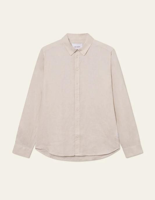 Antique White חולצה מכופתרת פשתן לגברים Konrad LES DEUX