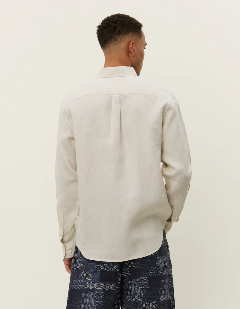 Light Gray חולצה מכופתרת פשתן לגברים Konrad LES DEUX