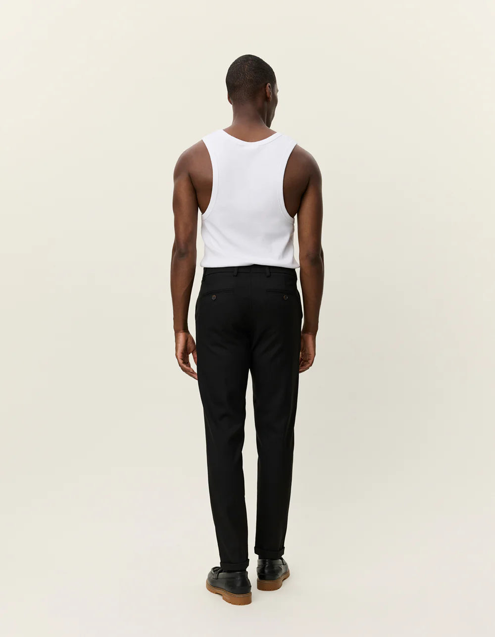 Antique White מכנסיים ארוכים לגברים Como Herringbone LES DEUX