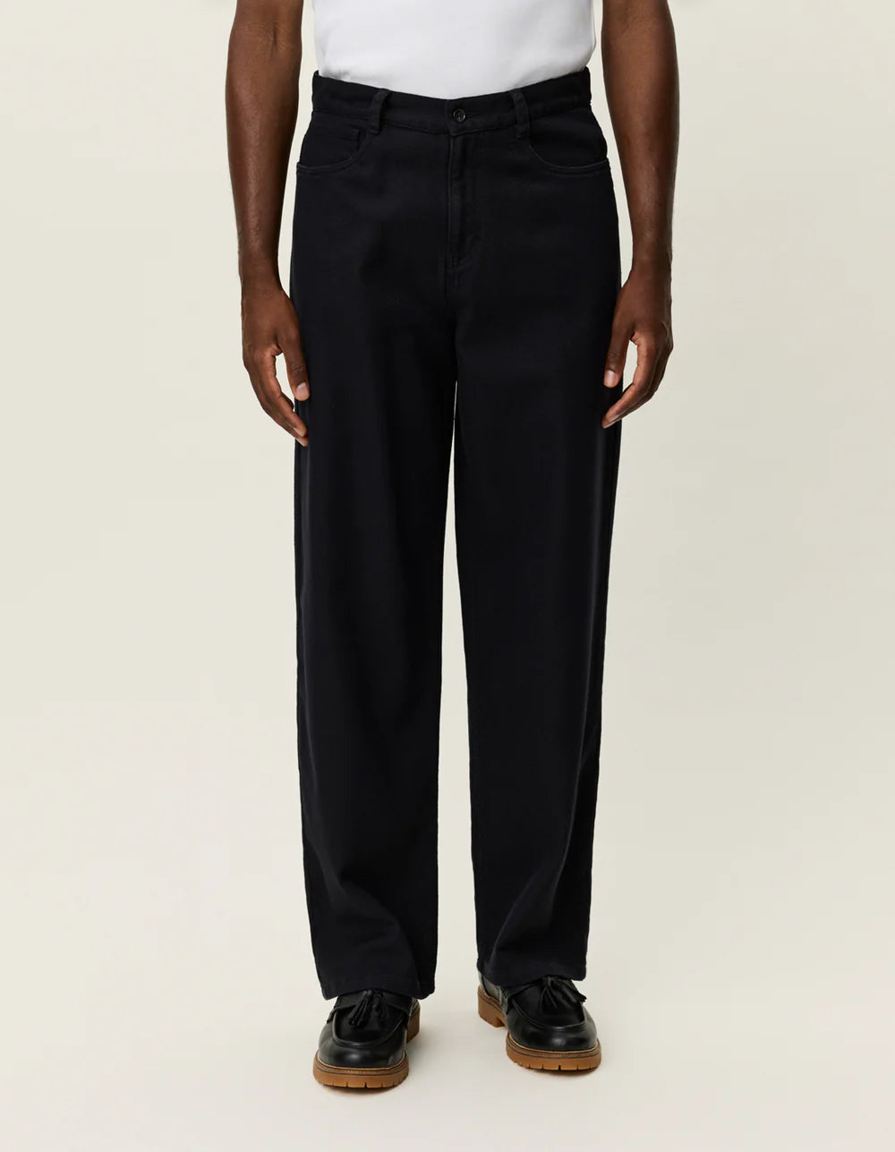 Black מכנסיים ארוכים לגברים Roi Structured LES DEUX