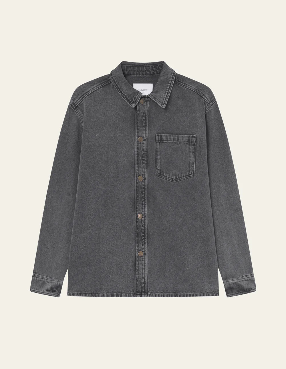 Dim Gray חולצה מכופתרת ארוכה לגברים Loan Washed LES DEUX
