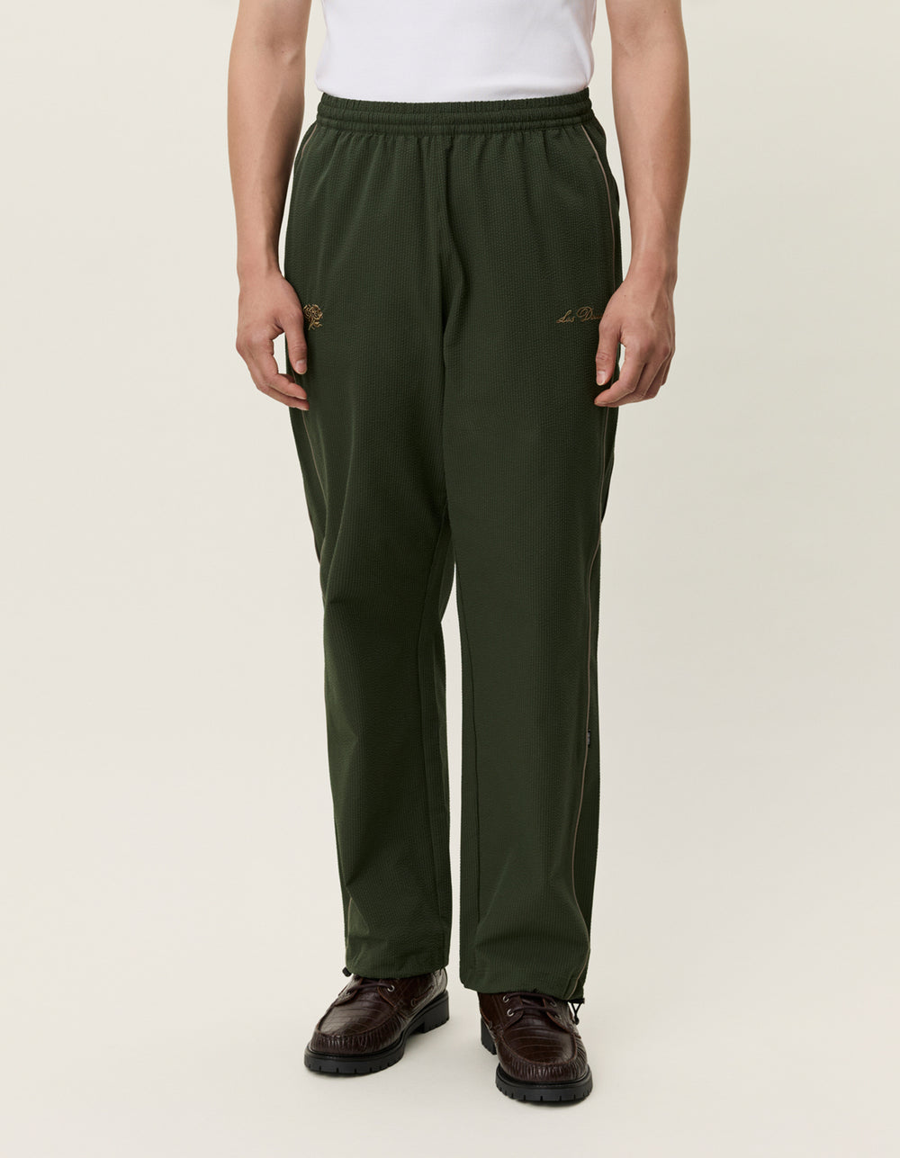 Black מכנסיים ארוכים לגברים Hudson Seersucker LES DEUX