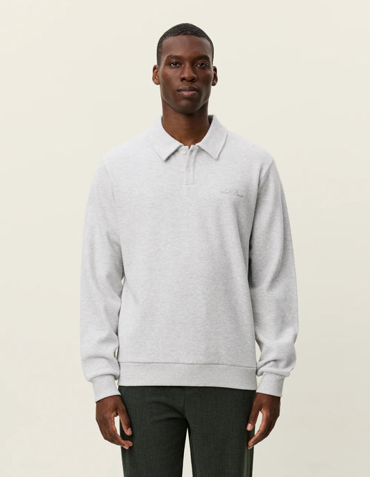 Light Gray סווטשירט פולו לגברים Ben Polo Piqué LES DEUX