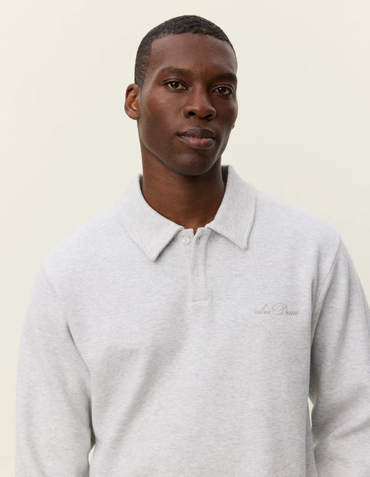 Light Gray סווטשירט פולו לגברים Ben Polo Piqué LES DEUX