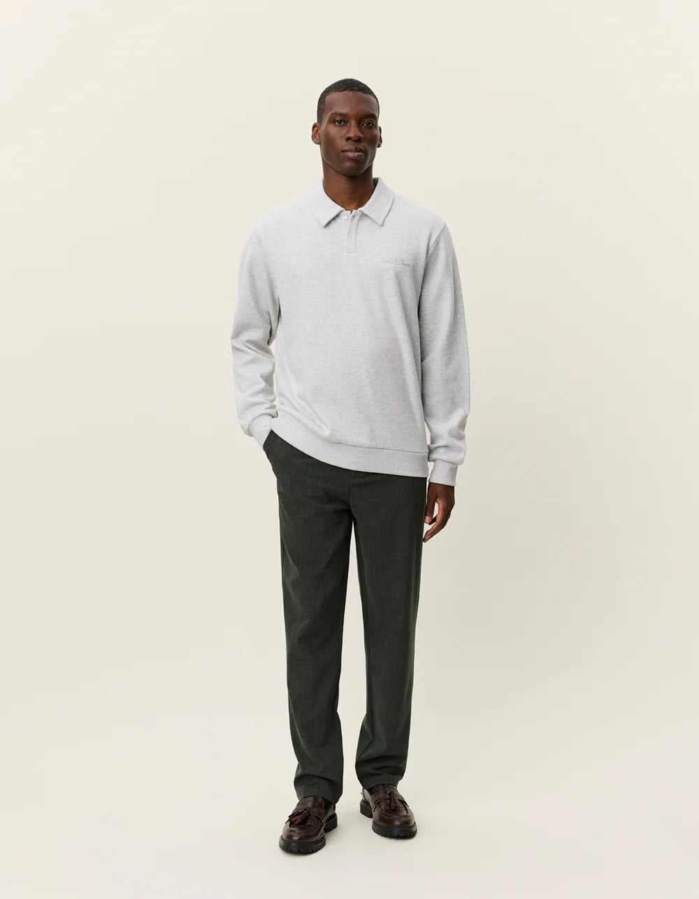 Antique White סווטשירט פולו לגברים Ben Polo Piqué LES DEUX