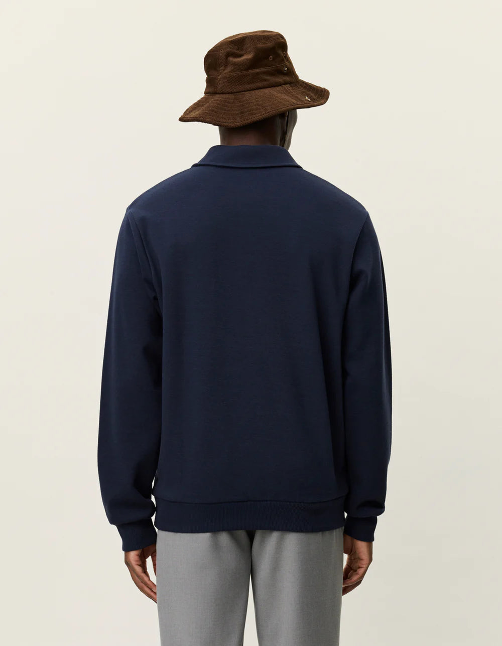 Black סווטשירט פולו לגברים Ben Polo Piqué LES DEUX