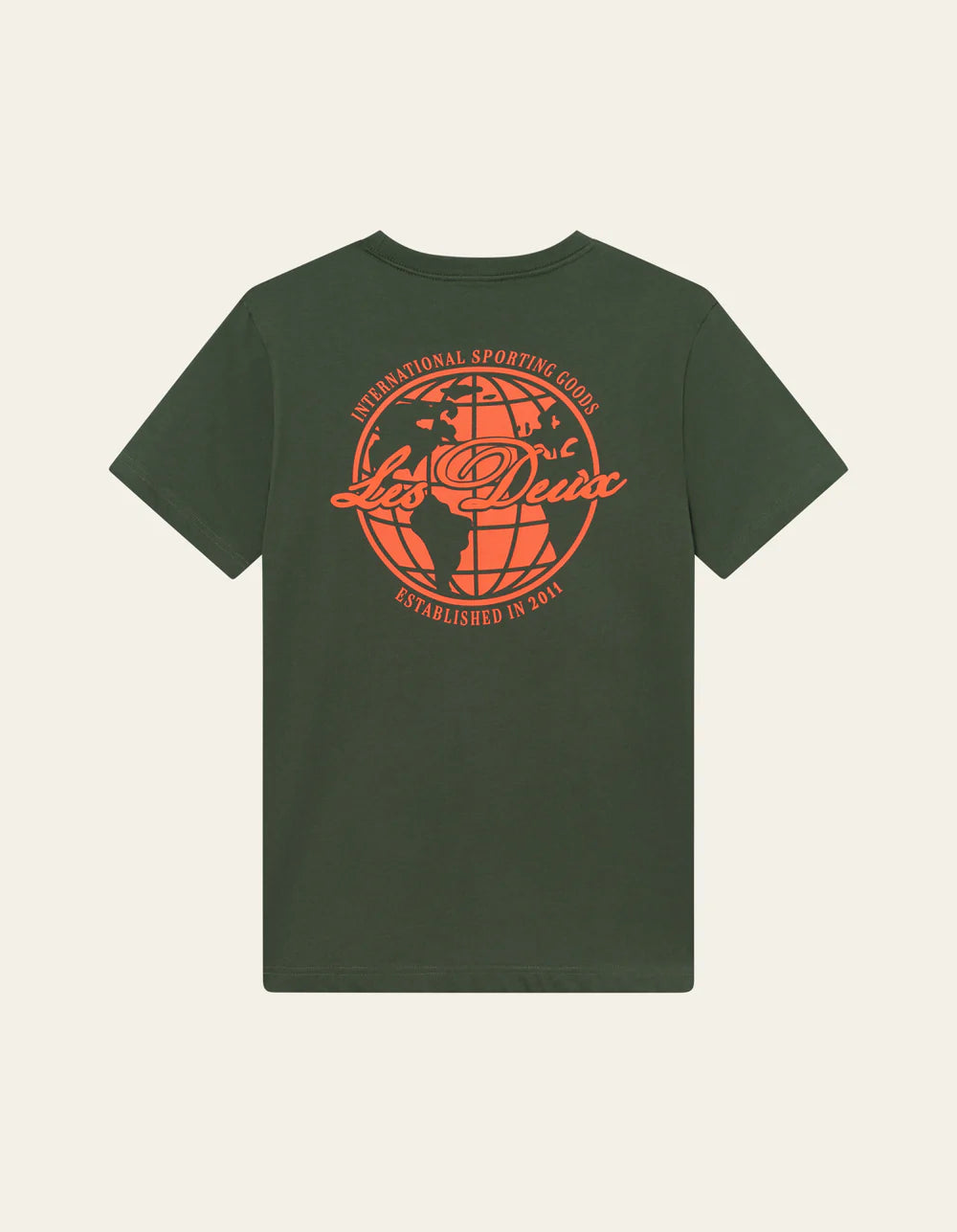 Dark Slate Gray טי שירט קצרה לגברים Ben Globe LES DEUX