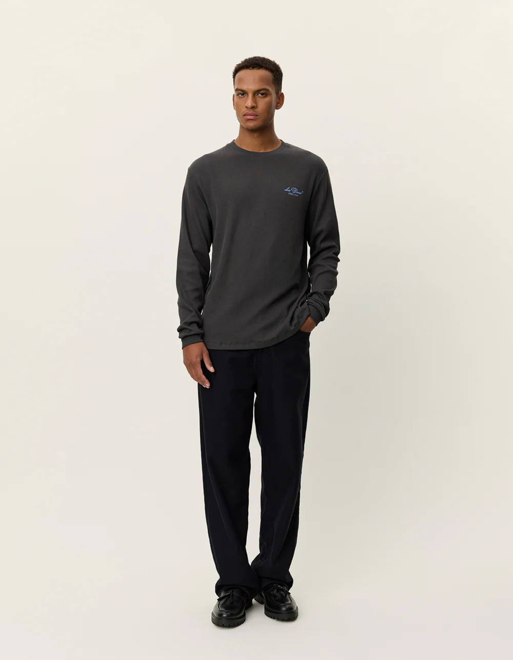 Black טי שירט ארוכה לגברים Brady Skyline LES DEUX